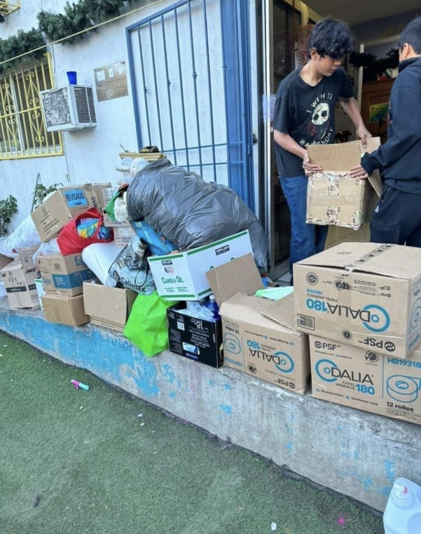 Delivering donation boxes to the orphanage