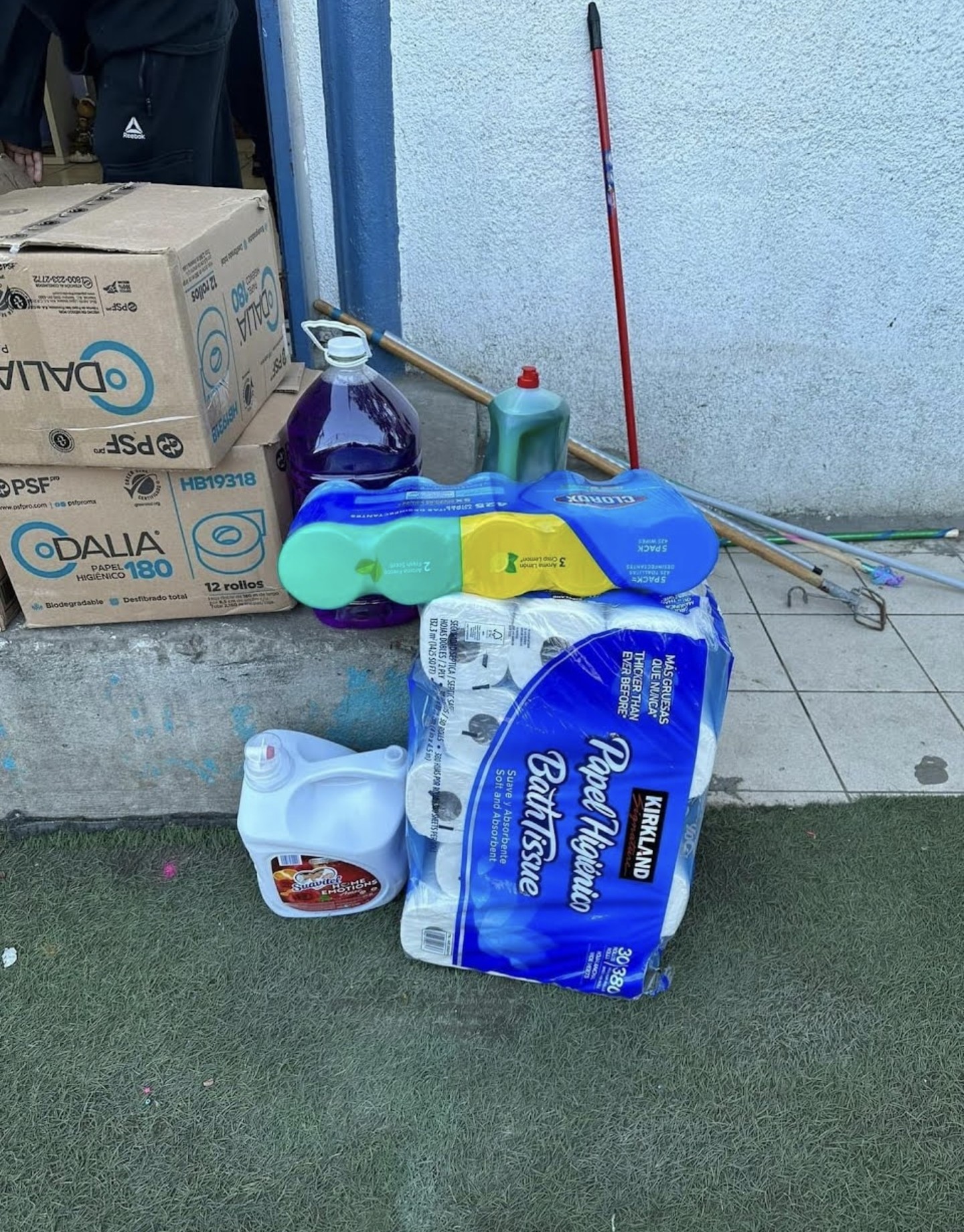 Hygiene and household supplies donated to the orphanage